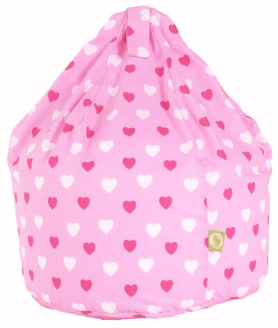 Child Size Pink Hearts Bean Bag With Beans By BeanLazy