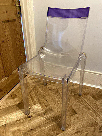 KARTELL HI-CUT 5850B-8 Transparent/Purple top. Phillip Stark, Heal's. RRP£189.00