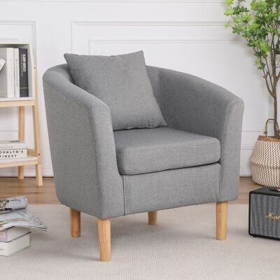 YORK PREMIUM FABRIC TUB CHAIR ARMCHAIR DINING LIVING ROOM RECEPTION DARK GREY