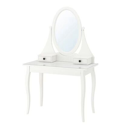 IKEA Hemnes White Dressing Table With Mirror and Chair