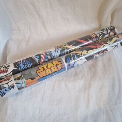 2 X Rolls Of New Unused Cartoon Star Wars Wallpaper Disney