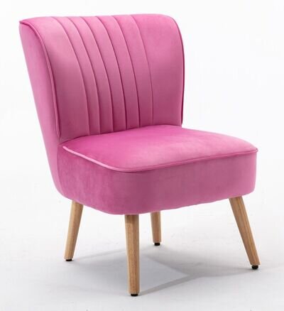 Pink Velvet Bedroom chair ocasional Chair Wood Legs