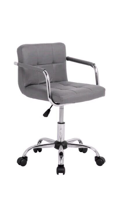 Neo PU Leather Padded Chrome Legs Lift Swivel Adjustable Computer Office Chair