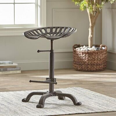 Cast Iron Bar Stool Industrial Home Decor Swivel Chair Adjustable Tractor Seat