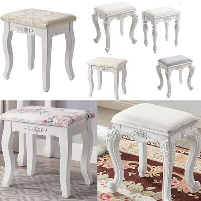 Dressing Table Stool Floral Decor Vanity Makeup Stool Bedroom Chair Piano Seat