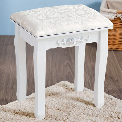 White Dressing Table Stool Bedroom Vanity Chair Makeup Stool Bedroom Piano Seat