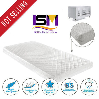 BABY TODDLER COT BED MATTRESS BREATHABLE FOAM QUILTED AND WATERPROOF ALL SIZES