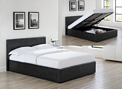 New Dream Brand New Ottoman Storage Gas Lift Up Beds 4ft6 Double Faux Leather