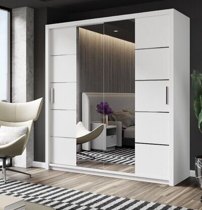 FHI-DALLAS sliding mirror door wardrobe white/black/grey/oak