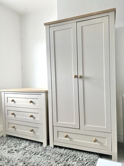 Mothercare Lulworth Nursery Two Piece set - Wardrobe And Chest Of Draws Eggshell