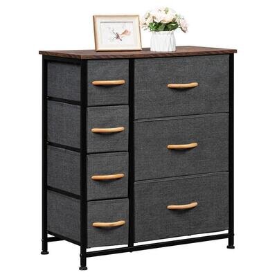 7 Drawer Chest of Drawers Fabric Storage Cabinet Bedroom Children Organizer Unit