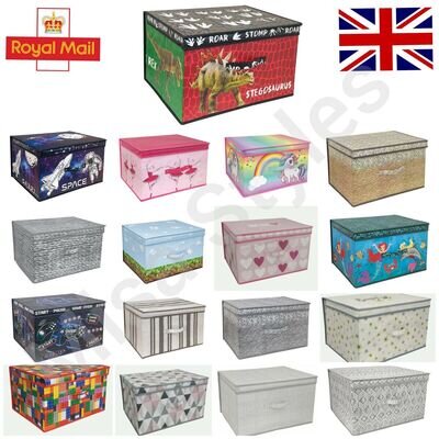 LARGE COLLAPSIBLE STORAGE BOX FOLDING JUMBO STORAGE CHEST KIDS ROOM TOY BOX