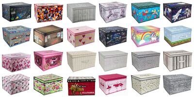 Large Collapsible Storage Box Folding Jumbo Storage Chest Kids Room Toy Box