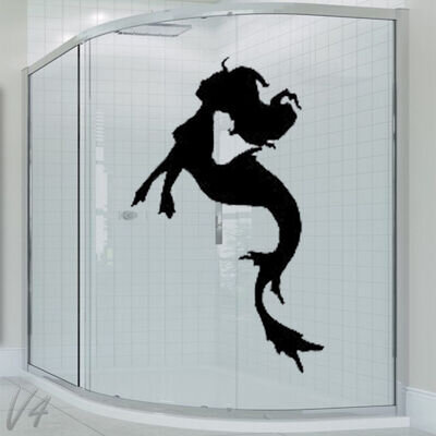 Bathroom Cartoon Funny Sexy Girl Woman Lady Mermaid Wall Art Decal Vinyl Sticker