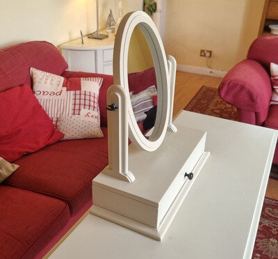 Lovely Laura Ashley Dove Grey Rosalind Dressing Table Mirror