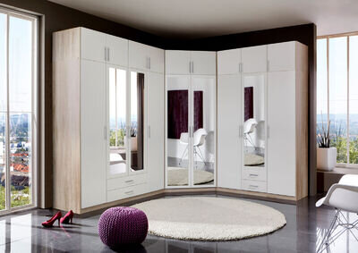 Qmax 'Space' Range. German Made Bedroom Furniture. White & Washed Oak Finish