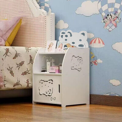 Kids Childern Night Stand Open Closet Modern Bed Side Table Girls Boys Bedroom