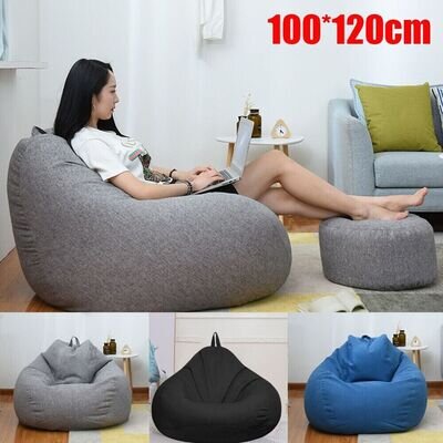 Extra Large Bean Bag Chairs Sofa Cover Indoor Lazy Lounger Couch Cover 100*120CM