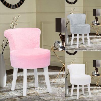 Vanity Plush Shaggy Dressing Table Stool Fluffy Piano Chair Bedroom Make Up Seat