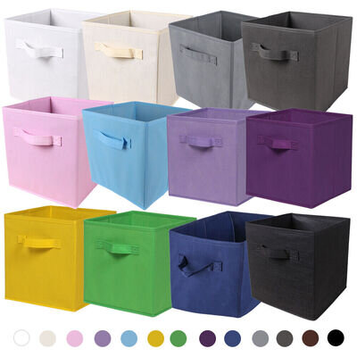 2/4/6/8/10 DIY Storage Cube Boxes Drawer for Toy/Book/Clothes Organiser Foldable