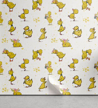 Cartoon Wallpaper Repetitive Little Ducklings