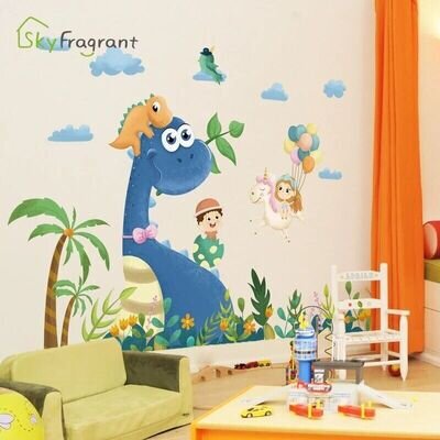 Creative Cartoon Dinosaur Wall Stickers For Kids Rooms Home Boys Child Bedroom W