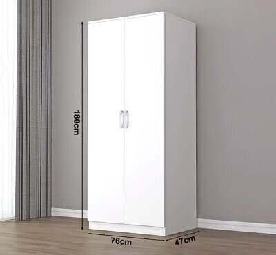 High Gloss 2 Door Wardrobe White FREE DELIVERY