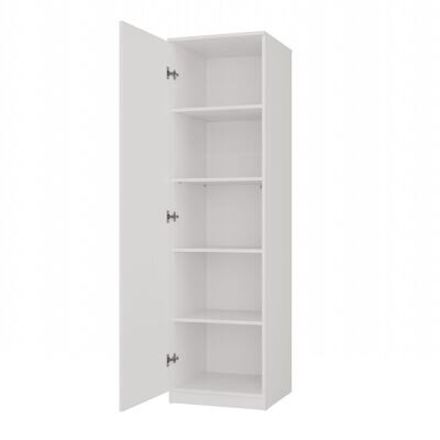 Singe white modern wardrobe – Cupboard with Folding & Hanging Space