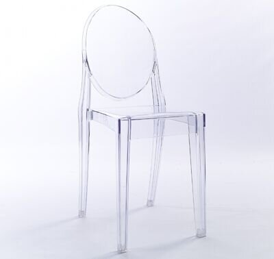 NICHES Clear Chair Transparent Ghost Victoria Side Dining Vanity Dressing Chair