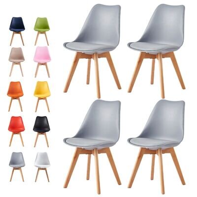 Set of 1/2/4 Dining Chairs Designer Chairs Wooden Home Office Commercial EVA