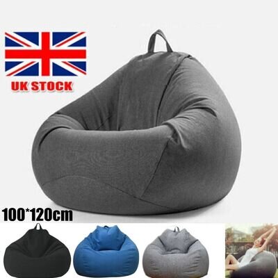 Large Bean Bag Cover Chair Teens Kids Couch Sofa Covers Lazy Lounger Garden UK
