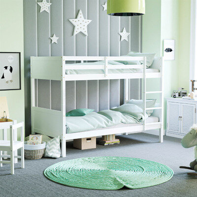 Gemini Bunk Bed Single 3 ft Solid Pine Wood Frame Bedroom Furniture Kids White