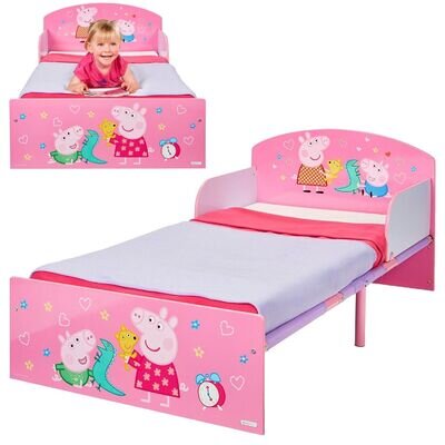 Peppa Pig Bed Frame Kids Junior Toddler Bedframe Wooden Childrens Furniture Pink