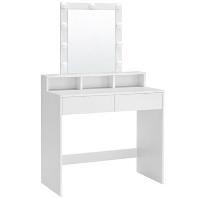 Dressing Table LED Lights Vanity Table with Mirror Makeup Table White RDT194T14