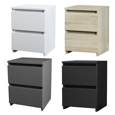 Modern 2 Drawer Chest of Drawers Bedside Table Cabinet Nightstand Bedroom