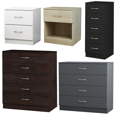 Modern Chest of Drawers with Handles Bedside Table Cabinet Bedroom Furniture