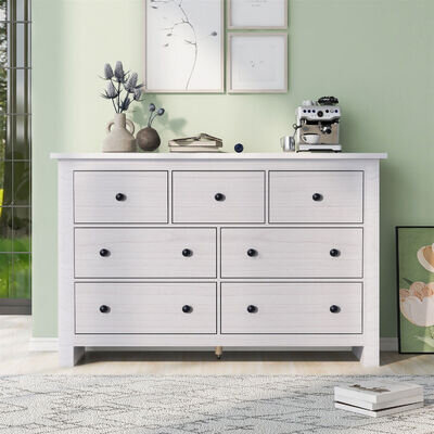 Chest of Drawers with 7 Drawer Sideboard Storage Cabinet for Bedroom Living Room