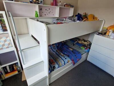 Parison Bunk Beds with Storage and 3 Large Steps Ladder.