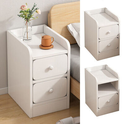 Small Slim Bedside Table Sofa End Side Table Nightstand Bedroom Drawer Cabinet