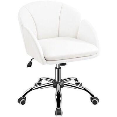 Leather Home Office Chair Cute Makeup Vanity Chair Swivel Computer Desk Chair