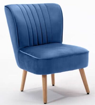 Blue velvet Bedroom chair Accent Chair Wood Legs blue Velvet Diana chair