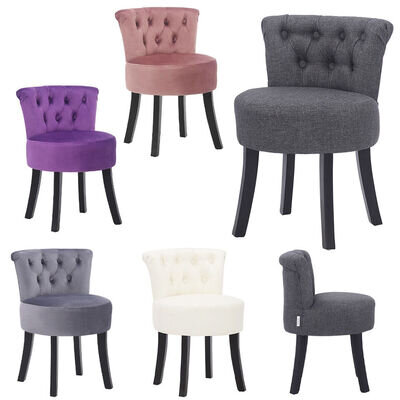 Velvet Upholstery Dressing Table Stool Side Chair Makeup Bedroom Rest Chair uk