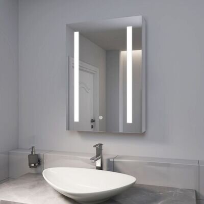 EMKE LED Bathroom Mirror Cabinet With Illuminated Lights Shaver Socket Demister