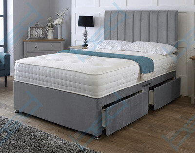 STUNNING MEMORY ORTHO SPRING DIVAN BED SET WITH MATTRESS AND PANEL HEADBOARD