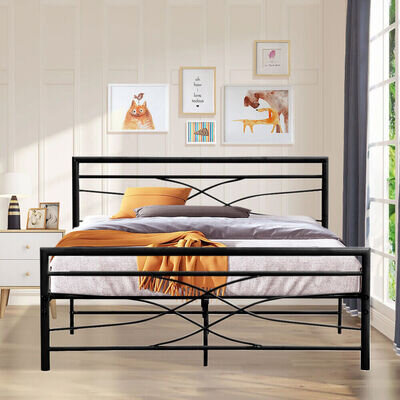 Small Double 4FT/Double 4FT6/Single 3FT Bed Metal Steel Frame Bedroom Furniture