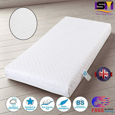 NEW QUILTED BABY COT BED TODDLER MATTRESS WATERPROOF BREATHABLE ALL SIZES