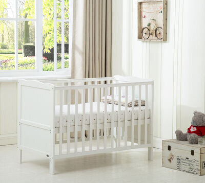 MCC® Wooden Baby Cot Bed "Orlando" & Aloe Vera Water repellent Mattress