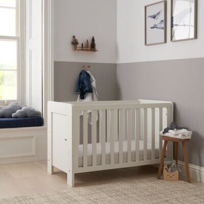 Tutti Bambini Alba Mini 3 in 1 Cot bed Toddler bed & Sofa White 120 x 60cm 0m-6Y
