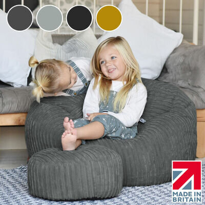 rucomfy Beanbags Kids Jumbo Cord Bean Bag Luxury Soft Seat Bed or Living Room