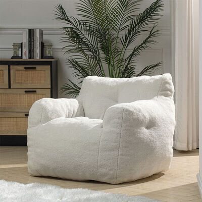 Adults Teddy Velvet Armchair Bean Bag Chair Luxury Beanbag Living Room Seat